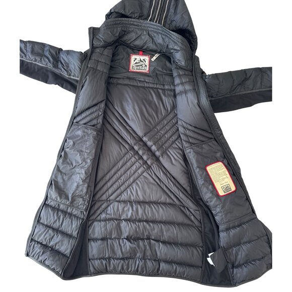 Alp N Rock Womens Hooded Quilted Puffer Coat With Striped Hood - Black M… - Picture 2 of 12